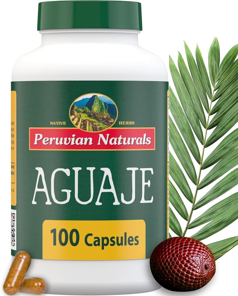 Peruvian Naturals Aguaje Capsules for Women 100 Pills - Natural Curves for Female Health Supplement, Powerful Hormone Balance, Buriti Fruit, Non-GMO, Vegan