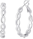 Senteria 925 Σκουλαρίκια Sterling Silver Hoops για γυναίκες Ελαφριά σκουλαρίκια Twisted Hoop Με Κυβικά σκουλαρίκια Zirconia Hypoallergenic Hoops (20/30/40/50/60MM)