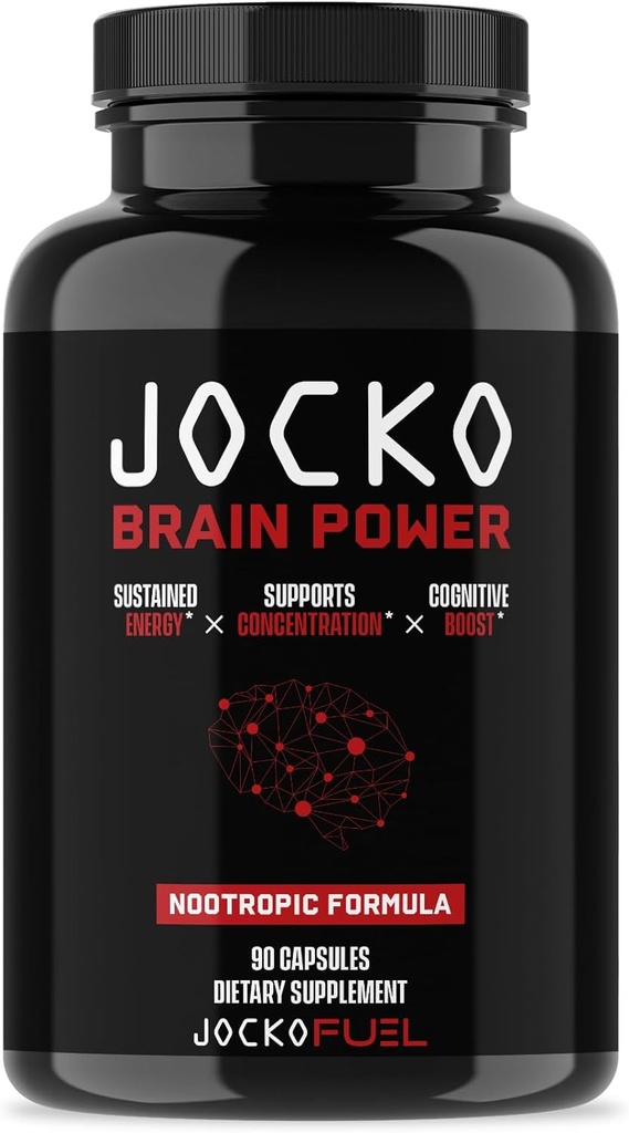 Jocko Fuel Brain Power - Νοοτροπικά συμπληρώματα διατροφής για μνήμη & εστίαση με L Theanine, L Carnitine- ενέργεια & συμπλήρωμα εστίασης (90 κάψουλες)