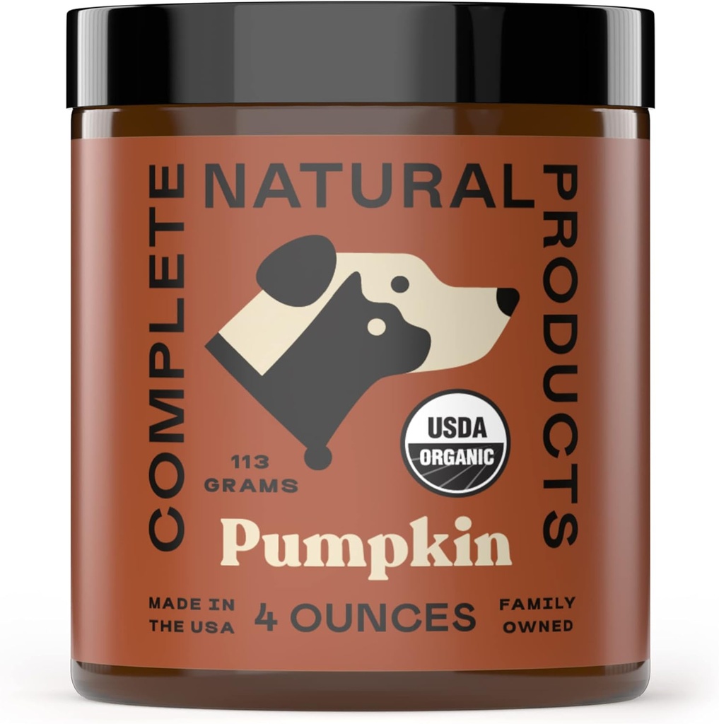 Complete Natural Products Βιολογική σκόνη κολοκύθας για κατοικίδια - 4oz - Καθαρή οργανική σκόνη κολοκύθας