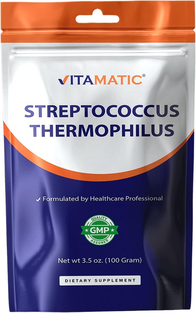 Vitamatic Streptococcus Thermophilus Probiotic Powder - Digestive Health Support - 100 Gram (3, 5 OZ) - 100 Servings