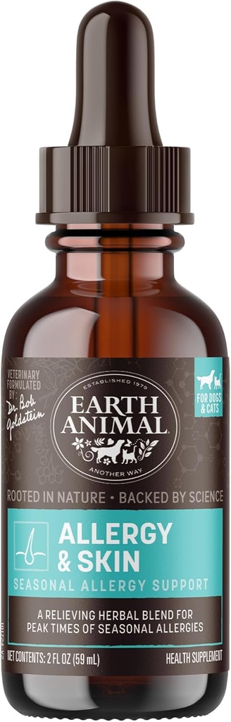 Earth Animal Athethecary Liquid Supplement - Αλλεργία & Δέρμα Φυτικές θεραπείες για σκύλους & γάτες - 2 fl oz