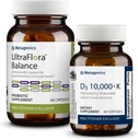 Metagenics Daily Gut and Immune Support Duo: UltraFlora Balance Probiotic for Digestive Health - 60 Κάψουλες & Ανοσολογική Υποστήριξη & Βιταμίνη D3 10.000+ K - 60 Softgels