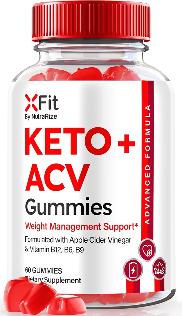 NutraRize Xfit Keto Gummies for Weight Loss, Official X Fit Keto+ACV Gummies, All-Natural Apple Cider Vinegar 1000MG, Premium Gummy for Health and Fitness, Gomitas Review (60 Gummies)