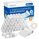 LotFancy Gauze Rolls, 48 κόμης, 4 ίντσα x 4.1 Γυάρδες, κυλίνδρων περιτύλιγμα γάζας, που διαμορφώνουν το στρες για τη φροντίδα των τραυμάτων, ιατρικές προμήθειες για τις πρώτες βοήθειες