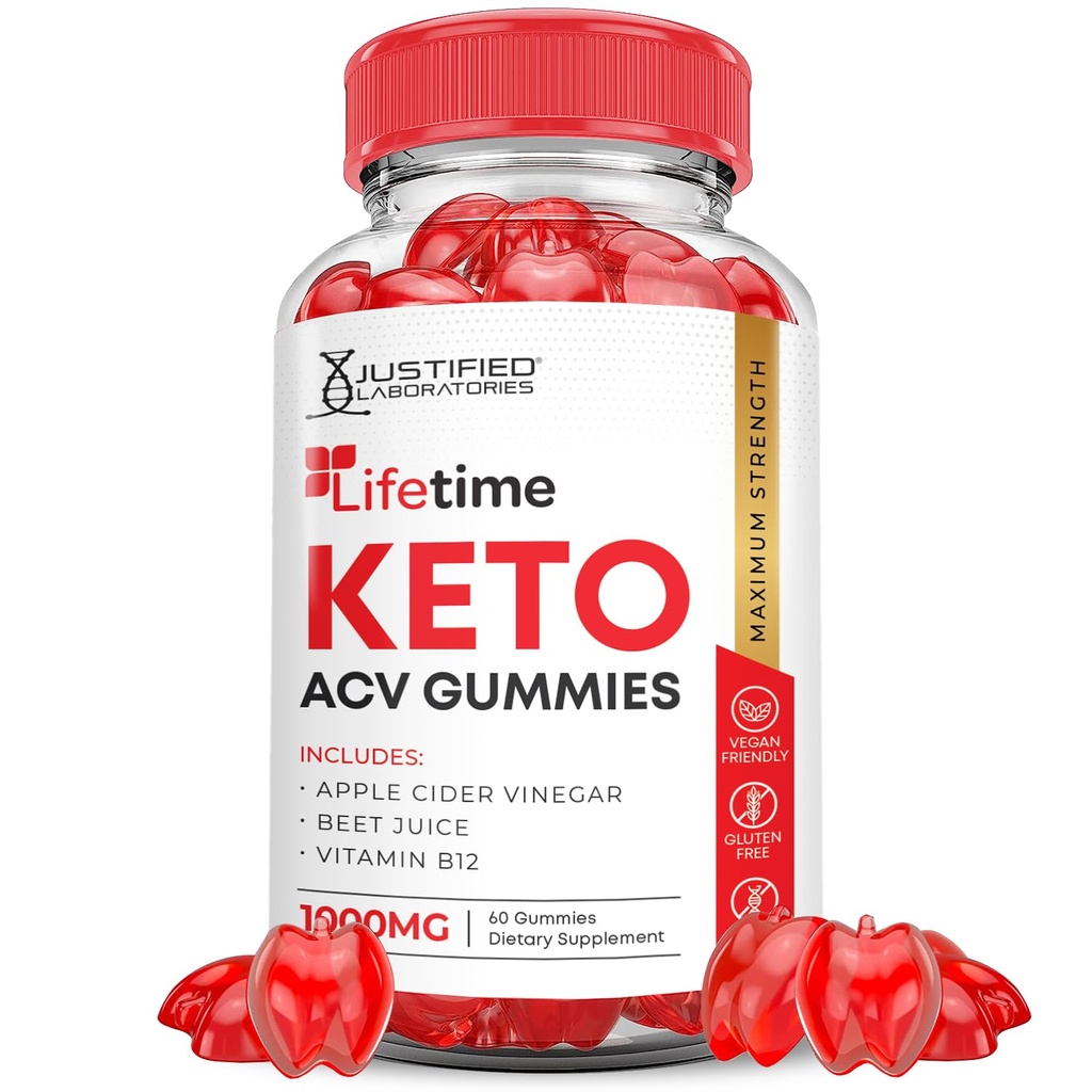 Διάρκεια ζωής Keto ACV Gummies Advanced Formula 1000MG Lifetime Keto Gummies Apple Cider Vinegar Formulated with Pomegranate Beet Buice Powder B12 Vegan Non GMO 60 Gummys