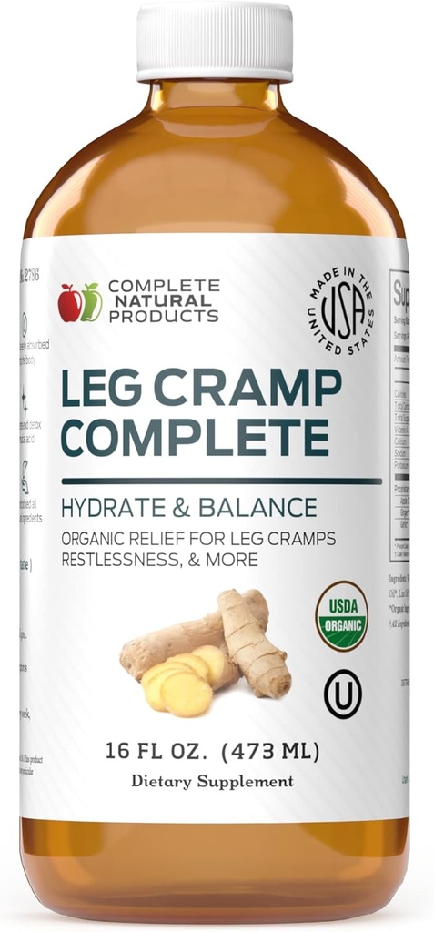Leg Cramp Complete 16oz - Φυσικό υγρό οργανικό Amish μυών, πόδι & πόδι Cramp Remedy Relief, βιταμίνη, & Συμπλήρωμα
