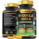 Rhodiola Rosea Supplement - 8in1 Formula - Combine with Ashwagandha, Turmeric, Berberine, Maca, Chamomile, Green Tea, and Black Pepper - Nutrient Rich - 150 Vegan Capsules