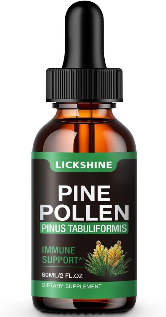 1 Pack Pine Pollen Βάμμα - Βιολογικό Pine Pollen Powder Liquid Drops Extract for Immune Support, Sugar Free Natural Herbal Supplement - Vegan Pine Pollen Drops 2 Fl.Oz.