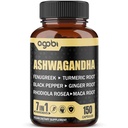Aswagandha Extract Capses 7 Herbal Ingredients 8050 mg - Αναμιγνύεται Fenugreek, Maca, Turmeric, Rhodiola, Ginger & Black Pepper - Ύπνος, Πνεύμα, Ανοσοποιητικό & Ενεργειακή Υποστήριξη - 5-Month Supply