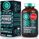 Essential Amino Acids Supplement - Όλα τα 9 EAAs με BCAAs Amino Acids (Λευκίνη, Λυσίνη, Βαλίνη, Θρεονίνη) - 3.000mg ανά υπηρεσία - μυϊκή ανάπτυξη, δύναμη, ανάκτηση - 120 Vegan, Καφεΐνη Δωρεάν κάψουλες