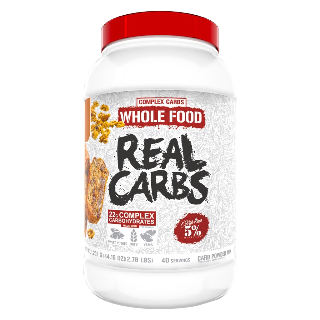 5% Διατροφή Πλούσια Piana Real Carbs με Real τροφίμων Complex Carb σκόνη, Long-διαρκής χαμηλή γλυκαιμική ενέργεια για την προ-εργασία / Post-Expery Recovery Meal, 2.7 Lb, 40 εξυπηρετούν (Banana Nut ψωμί)