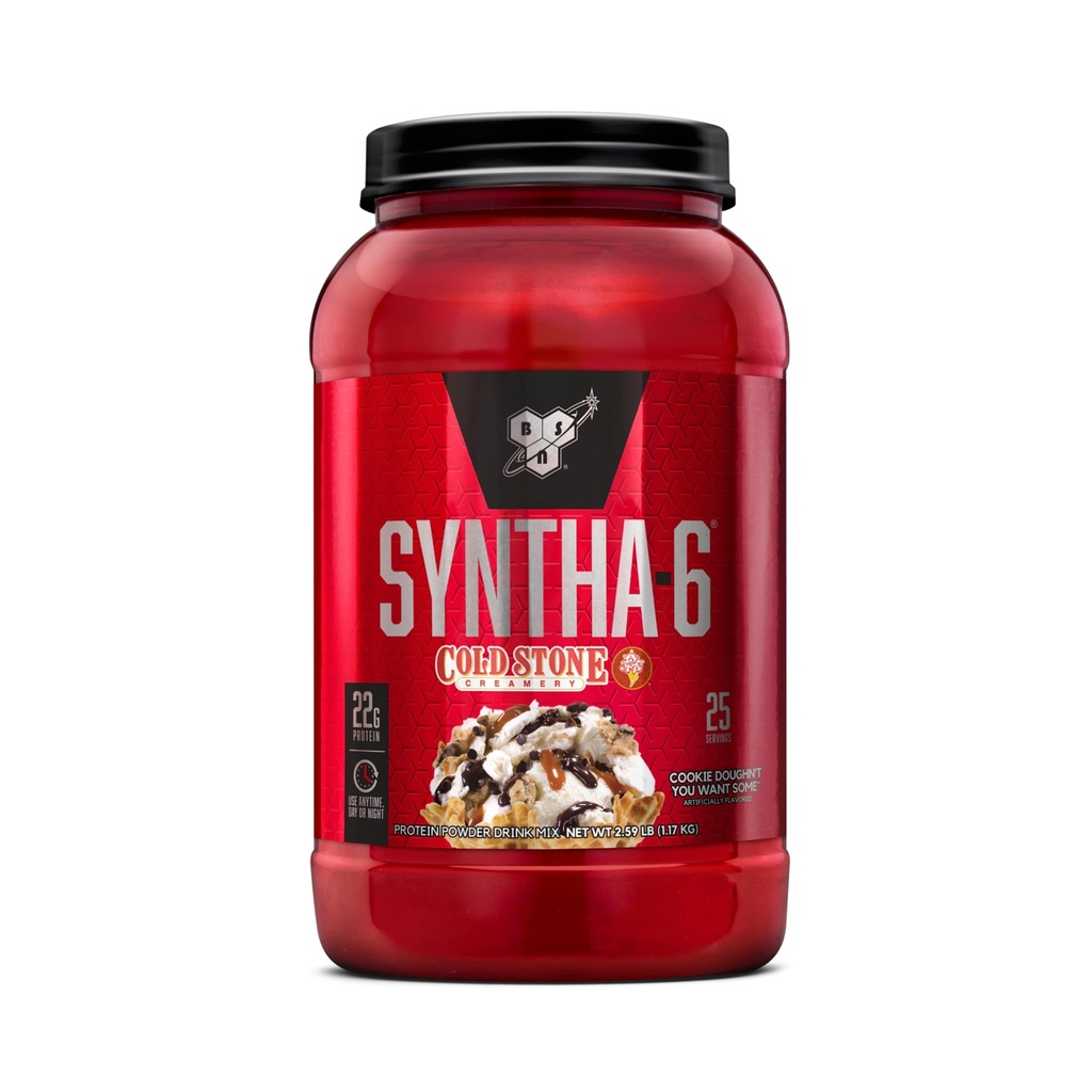 BSN Syntha-6 Whey Protein Powder, Creamery ψυχρής πέτρας- Cookie Doughn't You Want Some, Micellar Casein, Milk Protein Isolate Powder, 25 Servings