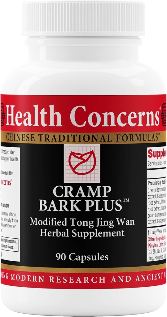 Υγεία Ανησυχίες Cramp Bark Plus – Εμμηνορρυσιακό Cramp Ανακούφιση & Ορμονική Ισορροπία – Υποστήριξη κυκλοφορίας – Dong Quai, Μαύρο Cohosh, Bupleurum & Κινέζικα Βότανα – Συμπλήρωμα βοτάνων για γυναίκες – 90 κάψουλες