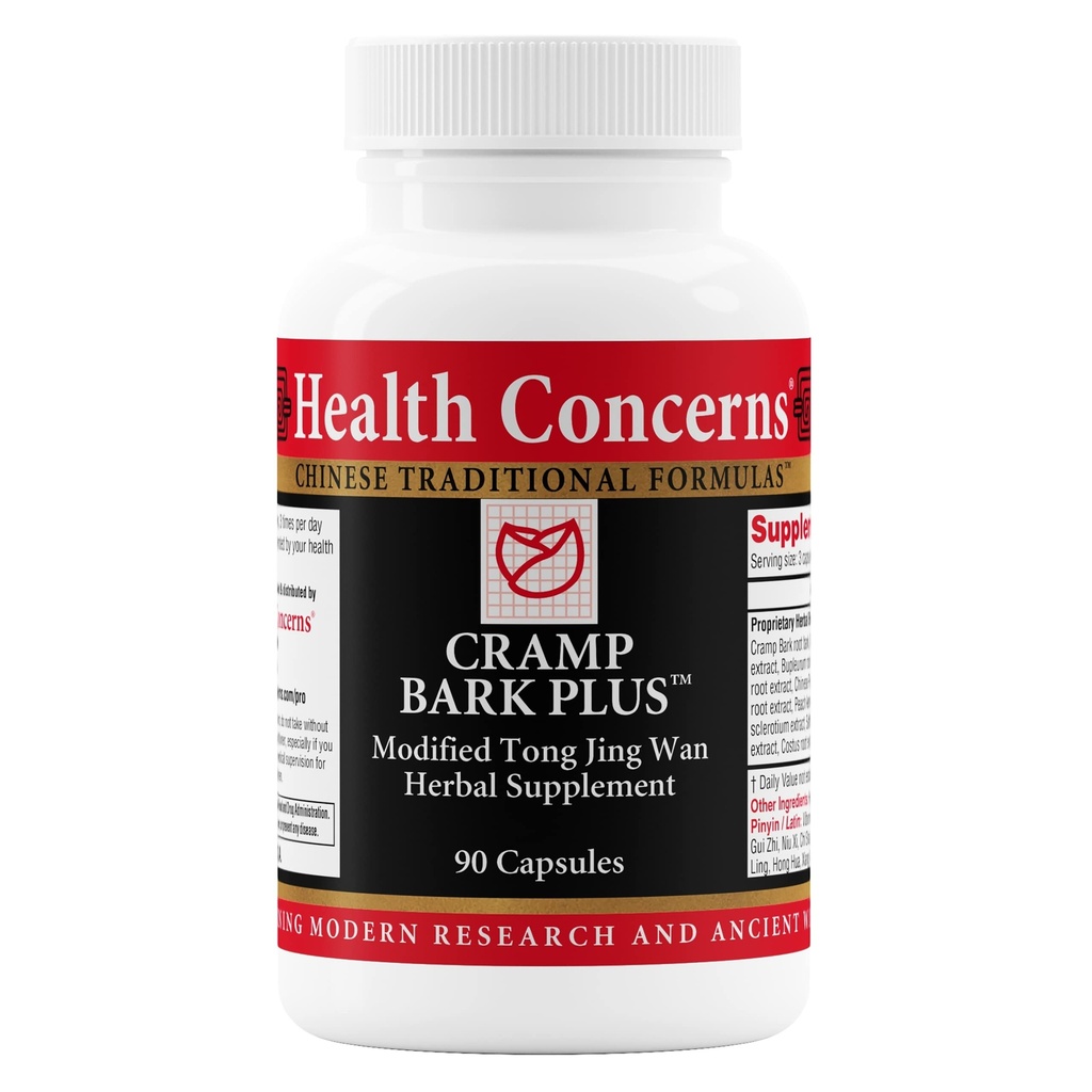 Health Concerns Cramp Bark Plus – Menstrual Cramp Relief & Hormonal Balance – Circulation Support – Dong Quai, Black Cohosh, Bupleurum & Chinese Herbs – Herbal Supplement for Women – 90 Capsules