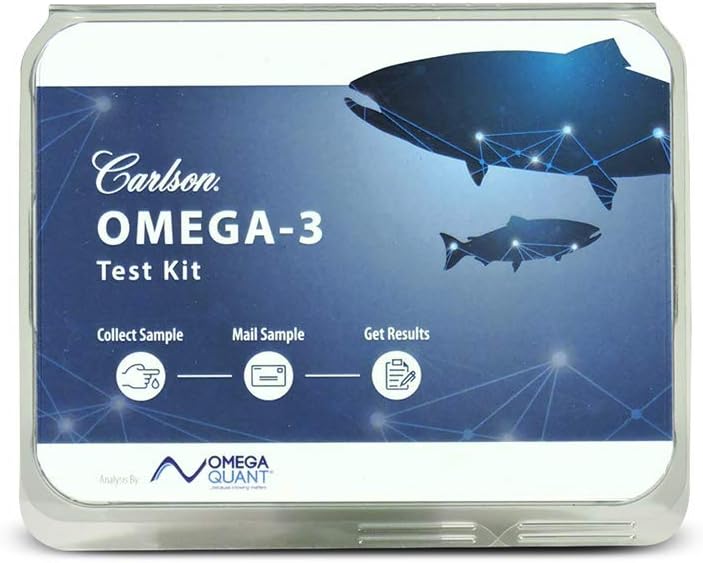 Carlson Omega-3 τεστ Κιτ, Omega-3 Δείκτης Home Testing Kit, μέτρα EPA & DHA επίπεδα, 1 Κιτ