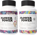 Flower Power - Πάθος χάπια Libido Booster & Boric Acid Υποθετικά – All-Φυσική Γυναικεία Φροντίδα Bundle για ενισχυμένη Libido, Odor Control, και ισορροπημένη Κολπική Υγεία – 60 Vegan Κάψουλες, 600mg – Ma