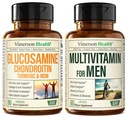 Γλυκοσαμίνη Χονδροϊτίνη Turmeric MSM + Ανδρική Πολυβιταμίνη 2-Συμπλήρωμα Bottle Bundle για τον. Κοινή Υγεία, Φλεγμονώδης Ανταπόκριση, Ανοσολογική Υποστήριξη, Αντιοξειδωτικές Ιδιότητες