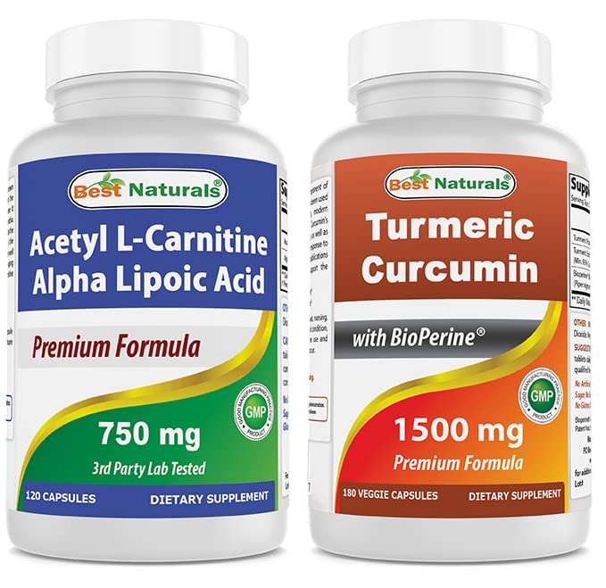 Best Naturals Acetyl L-καρνιτίνη και Alpha Lipoic Acid 750 mg & Turmeric Curcumin 1500mg/Σερβίροντας με Bioperine
