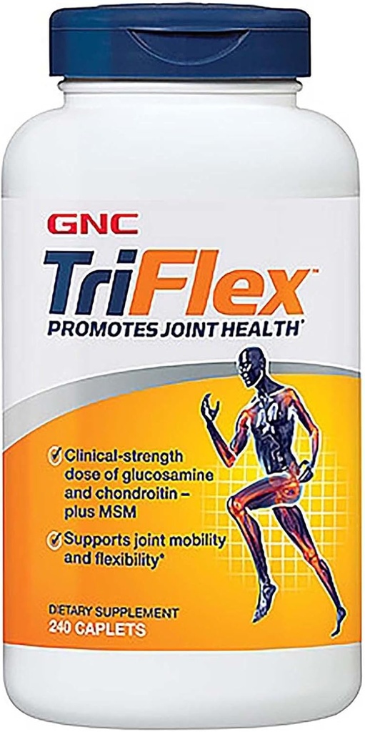 GNC TriFlex, Targeted Joint, Bone & Cartilage Health Supplement with Glucosamine Chondroitin & MSM, Support Mobility & Flexibility, 240 Caplets