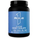 Rule 1 Proteins Clear Whey Isolate - 20g All-Whey Isolate Protein Mix, Over 9g EAAs, 90 Calories, Zero Sugar, Easy to Digest, Light, Crisp, and Refreshing Taste (27 Servings, Blue Raspberry)
