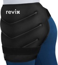 ReVIX επιπλέον μεγάλο πακέτο πάγου Hip Wrap μετά τη χειρουργική επέμβαση, Reuseable Gel κρύο πακέτο για την αποκατάσταση αντικατάστασης Hip, Sciatic Nerve, Ψυχρή θεραπεία Hip Flexor συμπίεσης Wrap, μαύρο