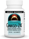 Source Naturals Ginkgo-24 - Ginkgo Biloba Extract Supports Mental Acuity* - 40 mg, 120 Tablets