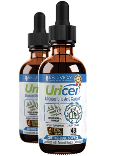 Uricel - Advanced Uric Acid Support & Cleanse Supplement - Liquid Delivery for Better Abvorvice - Κεράσια, Chanca Piedra, Σπόροι σέλινου, Κουρκουμάς & Περισσότερα!
