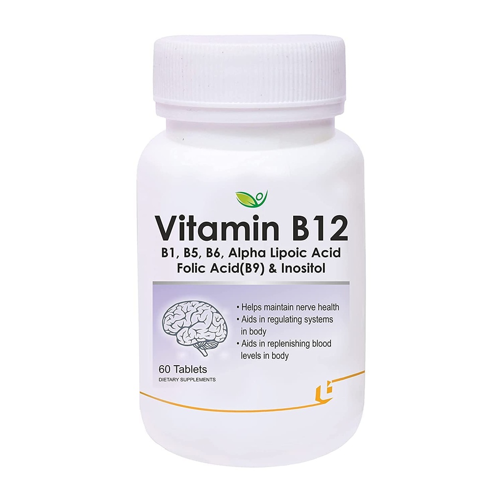 Verem Nutraceuticals Βιταμίνη B12 με B1, B5, B6, B9(Folic Acid), Alpha Lipoic Acid ALA & Inositol Συμπληρώματα 