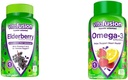 Vitafusion Elderberry Gummy Βιταμίνες 90ct & Omega-3 Gummy Βιταμίνες Berry Λεμονάδα Γεύση 120ct