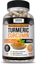 Kaya Naturals Turmeric Platinum, 60 Κάψουλες Count, Bioperine, Premium Support with 95% Standardized Curcuminoids - 60 Κάψουλες