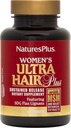 NaturesPlus Women's Ultra Hair Plus, Παρατεταμένη Κυκλοφορία - 60 Tablets - All-Φυσικό συμπλήρωμα ανάπτυξης μαλλιών - με Biotin - Προάγει υγιή μαλλιά, δέρμα & νύχια - Χωρίς γλουτένη - 30 Σερβιέτες