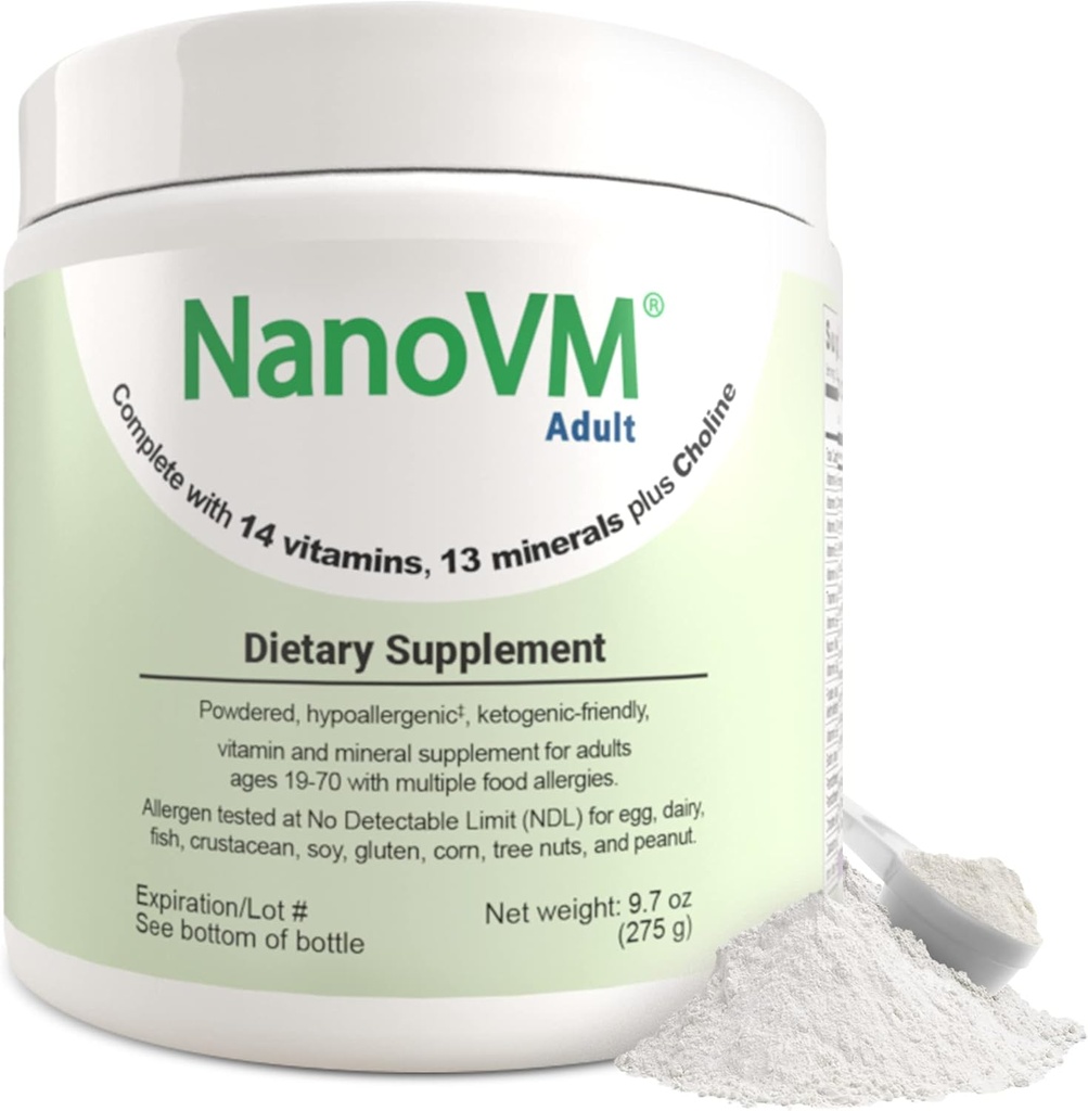 Adult, Allergen-Free Vitamin Supplements, Women and Mens Multivitamins with 13 Vitamins & 13 Minerals, Unflavored Multivitamin Powder, Low-Carb Adult Multivitamins, 275g - Solace Nutrition