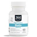 365 από Whole Foods Market, Biotin υψηλής ισχύος 5000mcg, Vegan, 60 Count