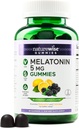 NatureWise Melatonin Gummies 5mg - συμπλήρωμα υποστήριξης ύπνου που δεν περιέχει κρέμα γάλακτος με Ashwagandha, Valerian Root - BlackBerry-Lemon Flavor - Vegan, Χωρίς γλουτένη, μη GMO - 60 Count[30-Day Supply]