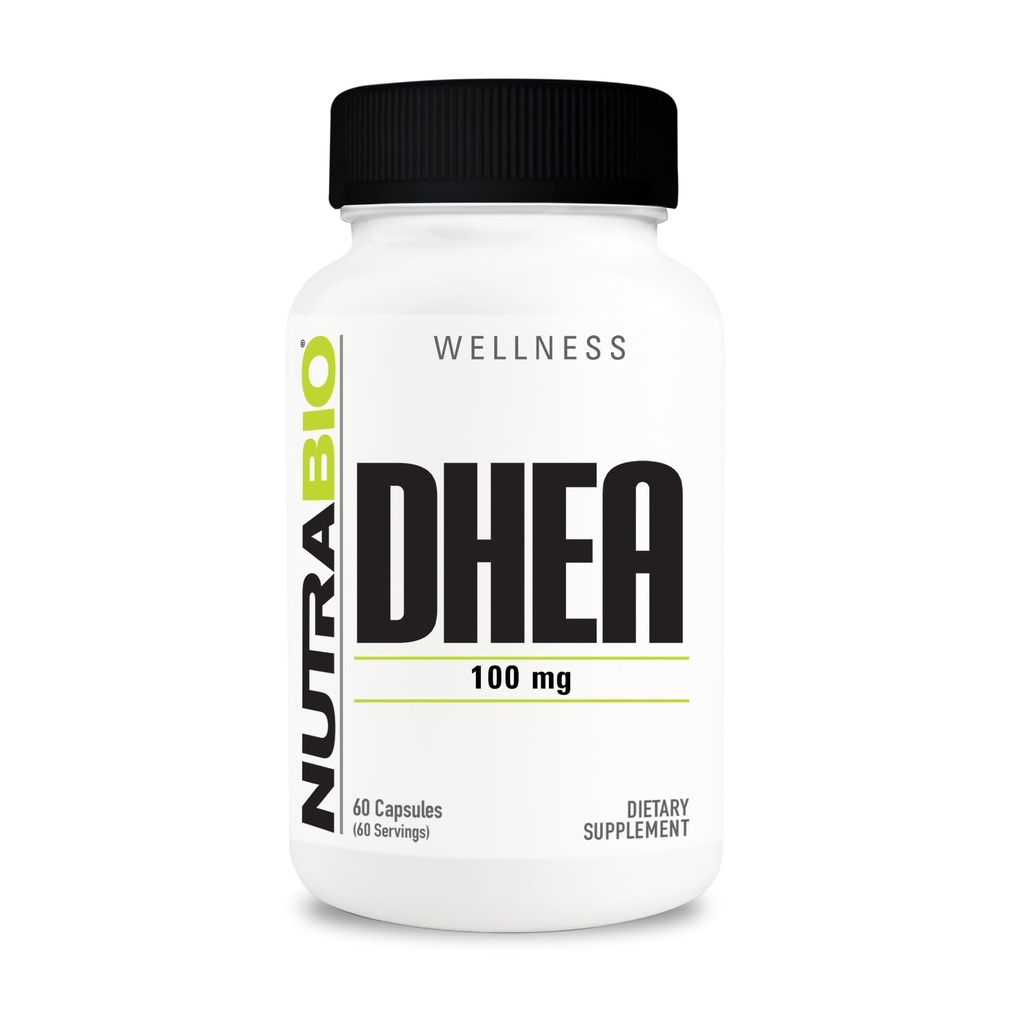 NutraBio DHEA Supplement for Men and Women - 100 mg - 60 Capsules