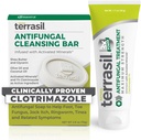 terrasil Αντιμυκητιασική Κρέμα + Αντιμυκητιασικό σαπούνι 2- Κιτ προϊόντων Κλινικά-Proven Clotrimazole Αποτελεσματική Θεραπεία & Ανακούφιση: Jock Itch Αθλητές Πόδι Μυκητιασική Μύκητες Μόλυνση Μύκητες (50g Tube & 75g bar)