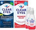 Bundle of Clear Eyes Nighttime Recoring Eyes Drops, Nighttime Relief Dry Eye Drops, 0.5 fl Oz + Clear Eyes Redness Relief Eye Drops, 0.5 oz, Dual Pack