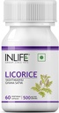 INLIFE Licorice Root Extract (Yasthimadhu) Standardized to >20% Glycyrrhizinic Acid Supplement, 500 mg - 60 Vegetarian Capsules