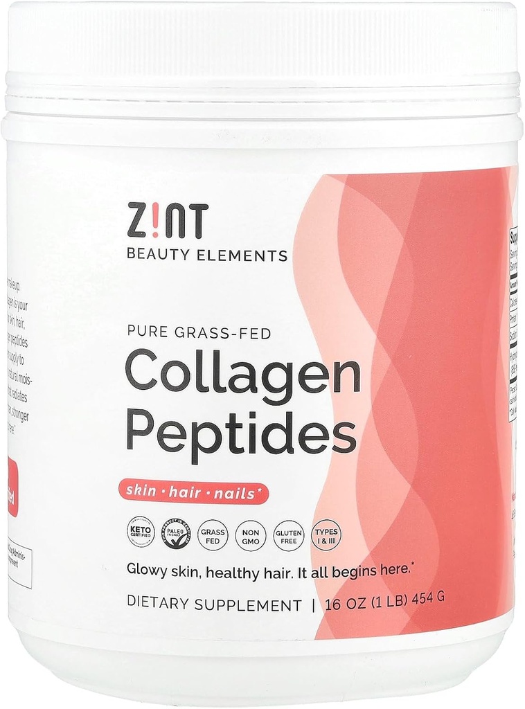 Zint Collagen Peptides Peptides Powder (16 ουγγιά): Αντιγήρανση Hydrolyzed Collagen Protein Powder Supplement - δέρμα, μαλλιά, νύχια
