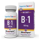 Superior Source B-1 100 mg - Συμπλήρωμα βιταμίνης Β Υποστηρίζει Υγιεινή Ενέργεια & Ανάπτυξη - Νευρικό & Πειθαρχικό Σύστημα Υποστήριξη Φόρμουλα με Thiamin - 100 Υπογλώσσια Δισκία Διάλυσης