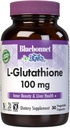 Bluebonnet Nutrition L-Glutathione 100mg, Free-Form Amino Acid, για δωρεάν ριζική προστασία, χωρίς σόγια, χωρίς γλουτένη, μη GMO, Kosher Certified, Vegan, 30 κάψουλες λαχανικών, 30 εξυπηρετούν