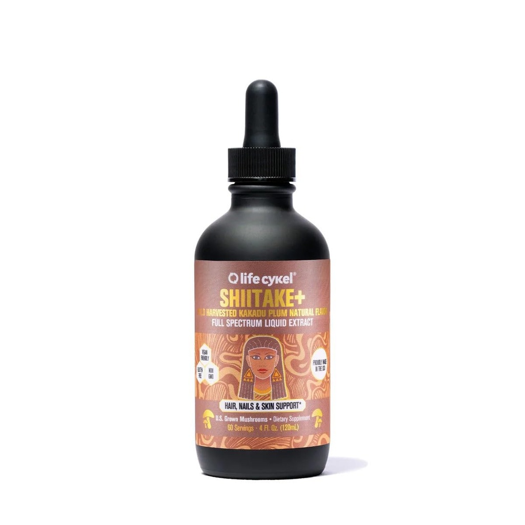 Lifecykel - Shiitake Mushroom Extract with Kakadu Plum - Advance Organic Mushroom Supplement for Hair, Nail and Skin - Ισχυρή Βιταμίνη C Ανοσοποιητική Ενίσχυση για Ενήλικες - 4 Fl Oz