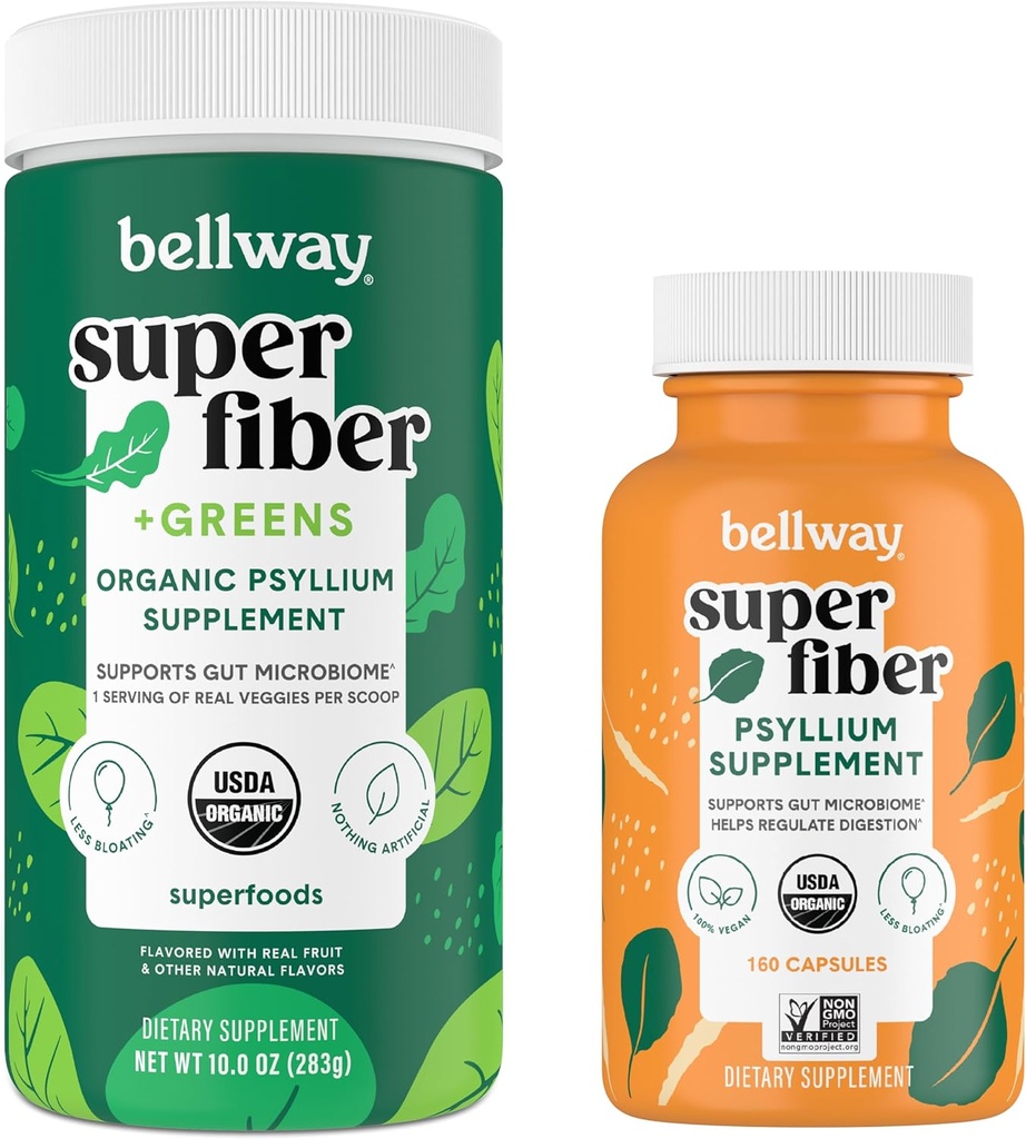 Bellway Super Fiber σκόνη + Πράσινα Super Fiber κάψουλες Bundle