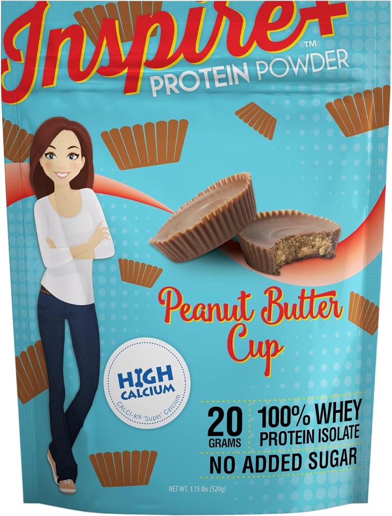 Bariatric Eating Inspire Pinut Butter Cup 20g Whey Protein Isolate Powder with Calcium (20 services)