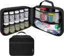 Μεγάλο Packed Pill μπουκάλι Organizer, τσάντα ιατρικής, περίπτωση, φορέας για φάρμακα, βιταμίνες, και Ιατρικές προμήθειες - Travel Medicine Organizer και Home Storage Med Bag - Μαύρο (Χωρίς κλειδαριά)
