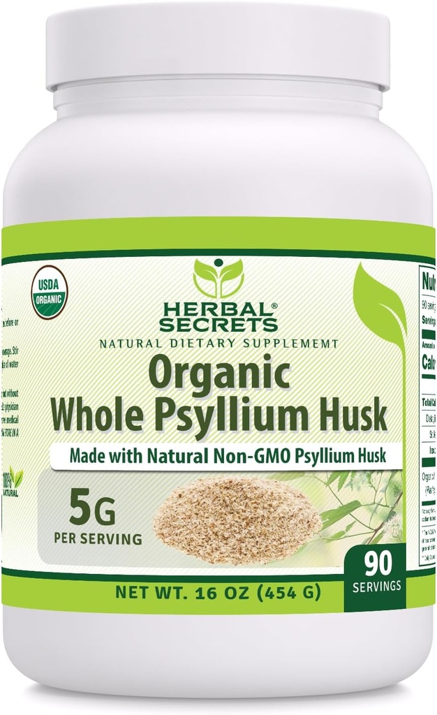 Herbal Secrets Ολόκληρο το Psyllium Husk Powder Supplement 
