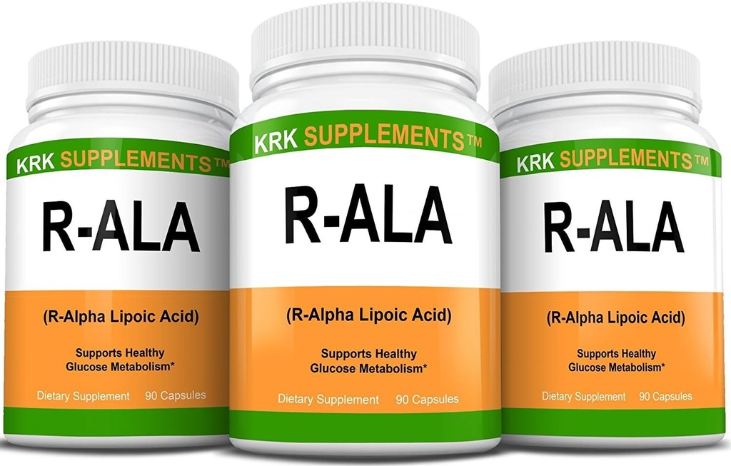 3 Φιάλες R- ALA R- Alpha Lipoic Acid 200mg 270 Ολικά Καψάκια