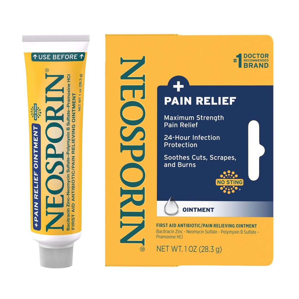 Neosporin + Pain Relief Dual Action Triple Antibiotic Ointment, 1 oz