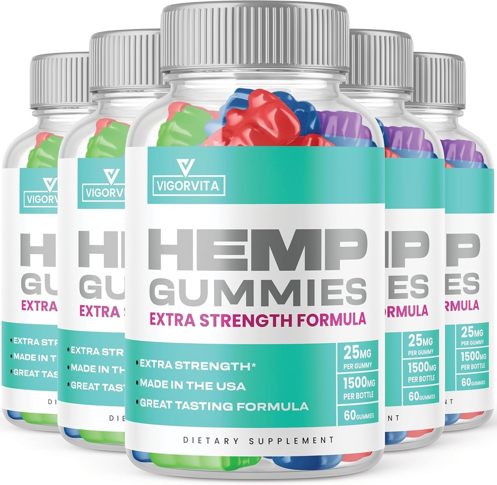 (5 Pack) Vigorvita Gummies - Επίσημη Φόρμουλα - Vigor Vita Gummies Extra Strength Gummy with Hemp Extract, Vigorvita Gummies for Health, Vigorvital Gummies, Vigorvitagummies New 2023 (300 Gummies)
